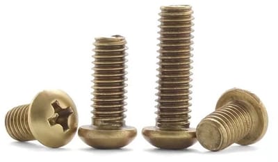 Koperen Schroeven met Kruis Rond Hoofd M8x20mm - Set van 4 Stuks voor Mechanische Toepassingen, Bevestigen en Montages