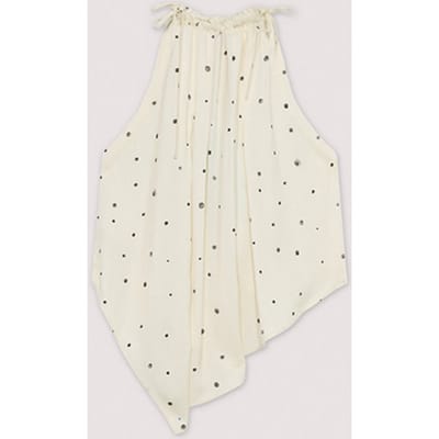 top een polka stippen witte vrouw