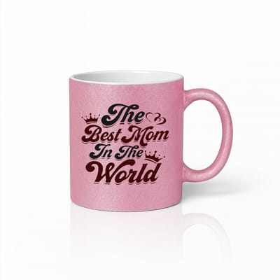 Stijlvolle Roze Koffiemok - The Best Mom In The World - Decoratief Moederdag Cadeau