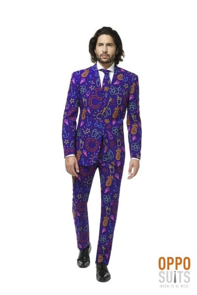 OppoSuits Doodle Dude - Mannen Kostuum - Gekleurd - Feest - Maat 48