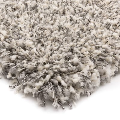 Hoogpolig vloerkleed - Shaggy Prime wit/zilver 65x130