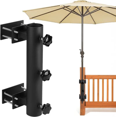 Duurzame Parasolhouder voor Terras, Verstelbare Parasol Klem voor Balkon en Boot, Ideaal voor Zonnedoeken en Tuinmeubelen