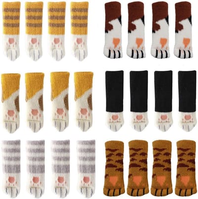 24 Stuks Stoelpootjes Sokken, Kattenpootjes, Vloerbescherming en Krapbestendig