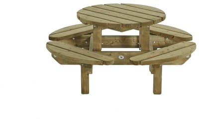 Talen kinderpicknicktafel - Rond - 130x64 cm