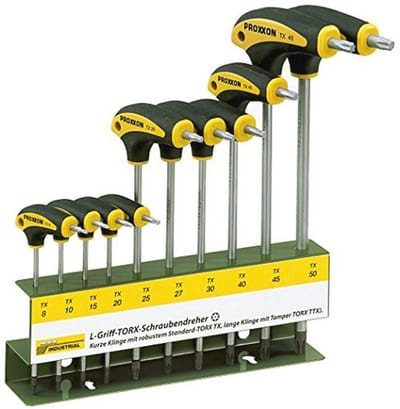 Set Torx schroevendraaiers L-greep 10-delig met houder