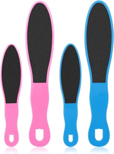 Allecto Plus - Set van 4 dubbelzijdige pedicure voetvijlen voor natte en droge voetverzorging met exfoliator verwijderaar - eelt en harde huid scrubber