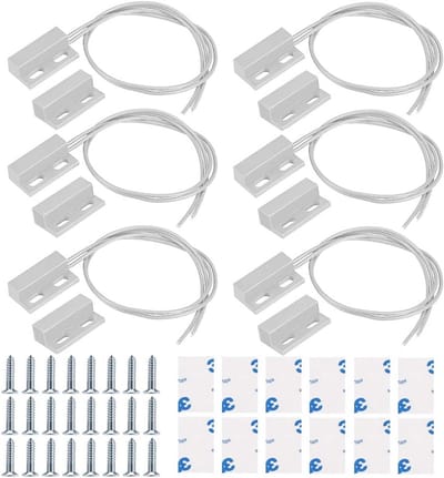 6 Stuks Wit Magnetische Schakelaar Deur Raam Contact Sensor Alarm Reed-schakelaar