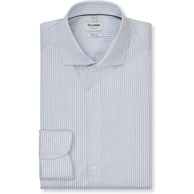 OLYMP Overhemd Level 5 Luxury Stripe Lichtblauw - Maat 44 - Heren - Overhemden Formeel