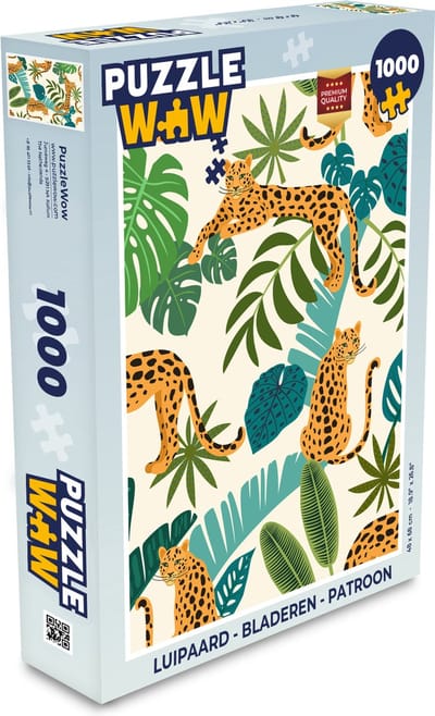 Puzzel Jungle - Luipaard - Planten - Patroon - Meiden - Jongens - Legpuzzel - Puzzel 1000 stukjes volwassenen