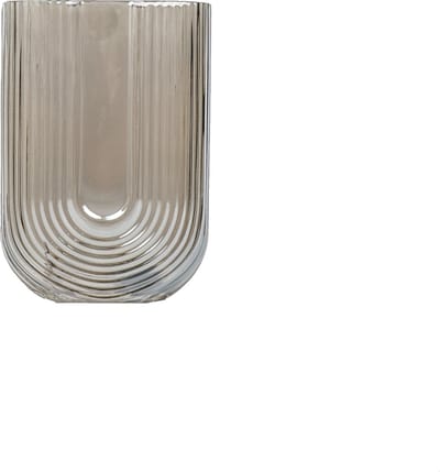 HV Geribbelde U-vorm Vaas-Zwart - 17x8x23cm