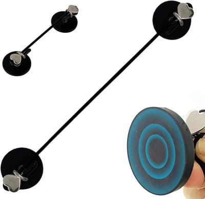 Magnetische gordijnroede - Verstelbare stang - Gordijnen ophangen - Veerklem systeem - Tot 90 cm - Zwart