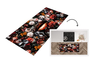 Keukenloper - Loper keuken - Bloemen - Lippen - Luxe - 120x50 cm - Keukenloper vinyl