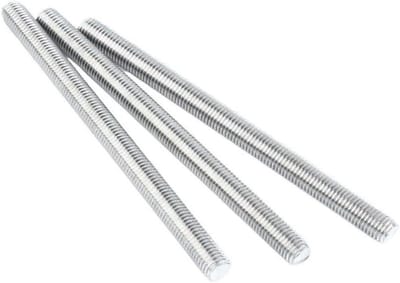 Draadstang Set - Volledige Schroefdraad - Bevestiging Assemblages - Roestvrij Staal 304 - M3 130mm 10 Stuks - Zilver