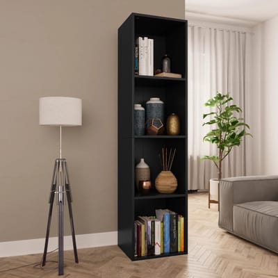 vidaXL - Boekenkast/tv-meubel - 36x30x143 - cm - bewerkt - hout - zwart
