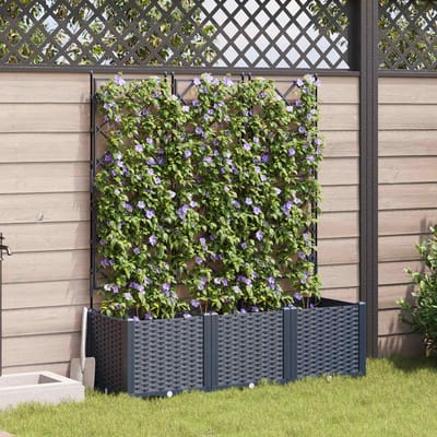 vidaXL - Plantenbak - 3 - st - Grijs - 120 - x - 40 - x - 143 - cm - PP