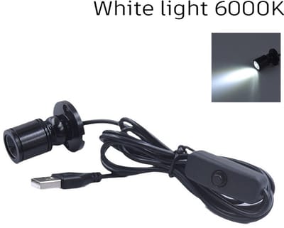 Witte LED USB 5V 3W LED-spot voor opbouwmontage, kastverlichting, vitrines, toonbanken, sieradenverlichting, draaibare plafondminispot - 4 stuks