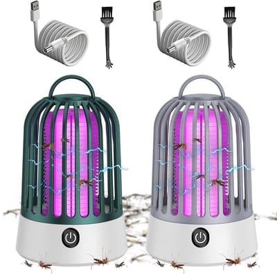 Muggenmepper Set van 2 elektrische insectenlampen met UV-licht Muggenverdelgingslamp voor Binnen en Buiten