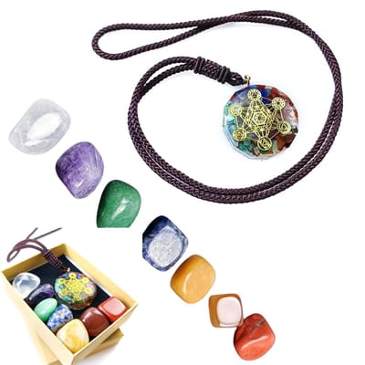 7 Chakra Healing Edelstenen & Ketting met Chakra's hanger - Sieraden Cadeau Set Natuursteen