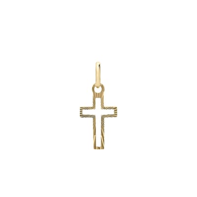 Lucardi Dames 9 karaat hanger kruis - Hanger - 9 Karaat - Goudkleurig