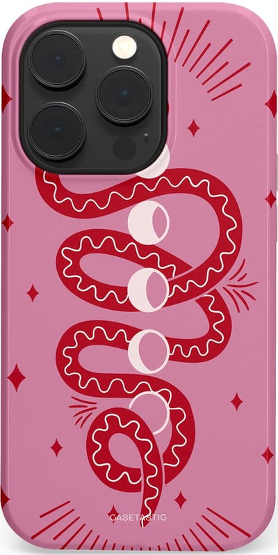 Casetastic Hoesje Geschikt voor Apple iPhone 14 Pro Magsafe - Stijlvolle Beschermende Duo-layer Case - Eclipseslang