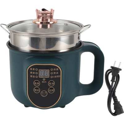 1.8L elektrische hotpot met intelligente reservering, kleine elektrische kookplaat met antiaanbaklaag, 600W voor pastasoep L gray