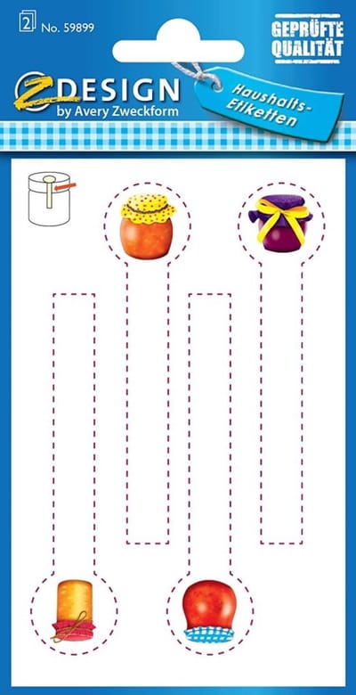 Huishoudelijke etiketten glaszegel 8x stuks