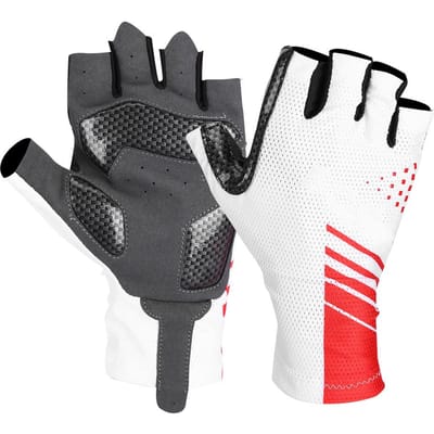 BOODUN Paire de Gants de Vélo Mi-Doigts Antidérapants Respirants Protection des Mains pour Sports d'Extérieur Fitness(Noir Rouge M) black