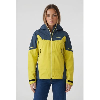 Bergans of Norway Senja 3l W Jacket Pineapple/orion Blue Maat: XS | Regenjassen Outlet | Dames | Geel