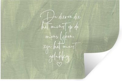Muurstickers - Sticker Folie - Spreuken - Quotes - Dieren die het minst op de mens lijken - Dier - 30x20 cm - Plakfolie - Muurstickers Kinderkamer - Zelfklevend Behang - Zelfklevend behangpapier - Stickerfolie
