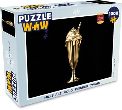Puzzel Milkshake - Goud - Drinken - Zwart - Legpuzzel - Puzzel 1000 stukjes volwassenen