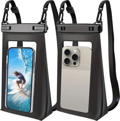 Bovista Waterdichte Telefoonhoesjes - Waterdicht Telefoonzakje - Waterproof Festival Opbergtasje - Documententasje - Waterbestendig - Zwart