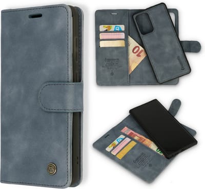 Casemania Hoesje Geschikt voor Samsung Galaxy S22 Ultra - Shadow Gray - 2 in 1 Magnetic Book Case
