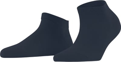 FALKE Family kort eenkleurig katoen sneakersokken enkelsokken dames blauw - maat 35-38