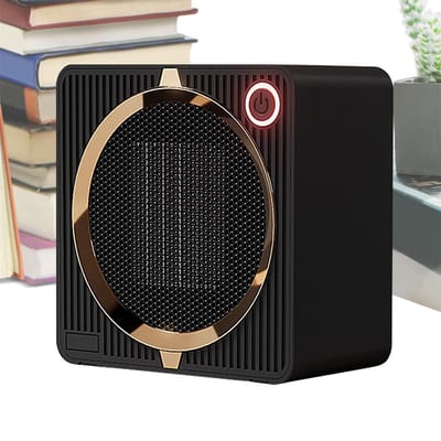 Ynkkvre -PTC Mini Kachel - Elektrische Verwarming -Elektrische Verwarming - Ptc Keramisch - Mini En Draagbaar Ontwerp Voor Binnenruimte, Bureau, Kantoor, Slaapkamer, Kampeerdoeleinden - 1 Stuk - Zwart