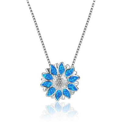 Bohemia Charm Schildpad Hanger Ketting Voor Vrouwen Inleg Kristal Blauw Imitatie Opaal Ketting Sieraden Cadeau voor Haar 50cm blue