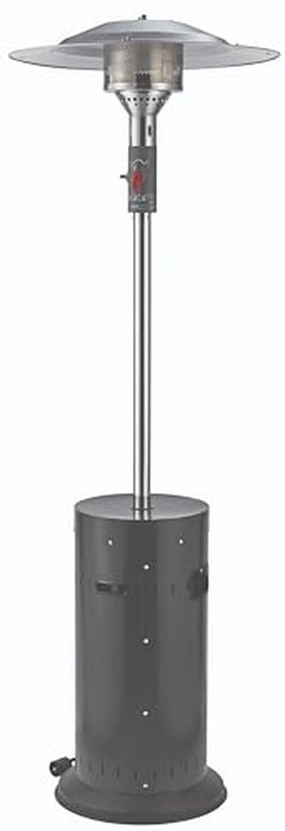 Terrasverwarmer Ø 76 cm, hoogte 218 cm, 8 kW, traploze regeling, donkergrijs