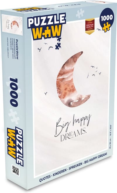 Puzzel Kinderen - Spreuken - Big happy dreams - Jongens - Meisjes - Waterverf - Legpuzzel - Puzzel 1000 stukjes volwassenen