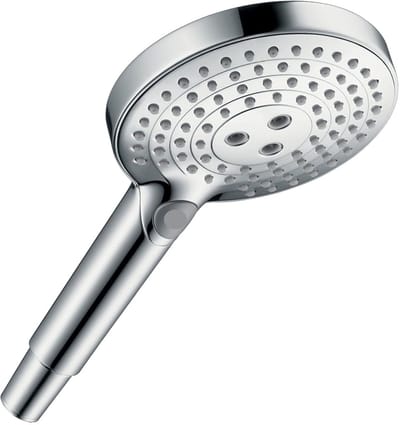 Famanu – Handdouche met 3 straalsoorten, ronde douchekop 120 mm, anti-kalk sproeiers, chroom