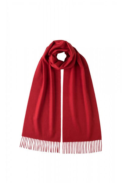 Geweven sjaal - Wintersjaal - Rood - Warm en stijlvol - 187x47 cm - Jonyx