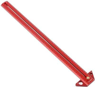 Houtbewerking Liniaal - T-liniaal Kraspen - Lijn Tekenen - Verstelbare Hoek - 60 cm - Rood