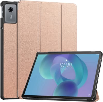Hoesje - Geschikt voor Lenovo Idea Tab - Dun & Stevig - Hardcover Book Case - Trifold Bookcase Hoes - Hard Cover - Tablethoes - Rosé goud