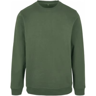 Basic Crewneck Sweater met ronde hals Olive - M