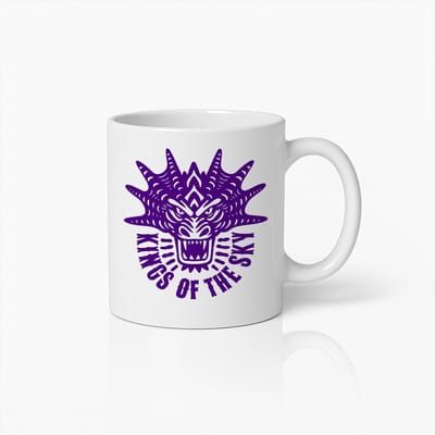 Koningen van de Lucht Mok 330ml – Stoer Draak Ontwerp Koffiebeker – Perfect Cadeau voor Fantasy-, Mythologie- en Drakenliefhebbers