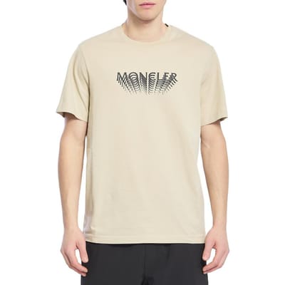 Moncler SS26 Katoenen Jersey Brief Ronde Hals Pullover Korte Mouw T-shirt Heren Tops L10918C0002289AYW216 XL white