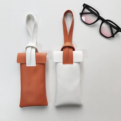 Set van 2 Zachte Leren Brillenetuis – Draagbaar – Unisex – Organizer voor Zonnebrillen & Leesbrillen