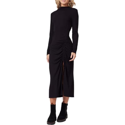 Scotch & Soda Asymetric Ruched Front Ls Dress Black Taglia: L | Abiti Midi Outlet | Donna | Nero