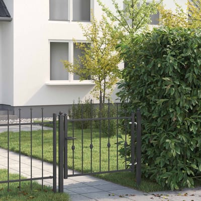vidaXL - Hekpoort - ASTEN - 100 - x - 75 - cm - Metaal - Zwart - Vergrendelbaar