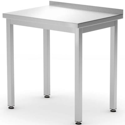Hendi Budget Line - Roestvrijstalen Tafel - 600x600x850 mm - Met Rant