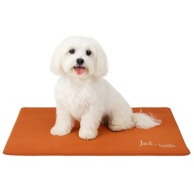 Jack And Vanilla Waterproof benchmat - Maat S - 58x40 cm - Hondenmat - Bench mat - Honden kussen - Bench kussen - Honden mat - Benchkussen - Oranje