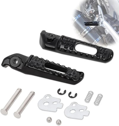 Achterpassagier Voetsteunen voor Motorfiets - Voetsteunen en Pedalen voor Honda CBR 1000RR en CBR 600RR, Zwart en Duurzaam Ontwerp, Verbeterde Grip en Comfort